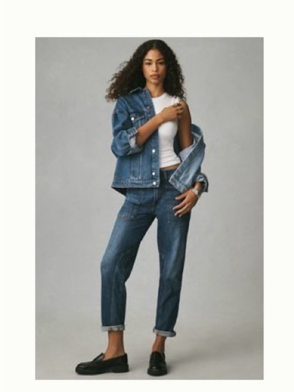 Anthropologie Pilcro Wanderer mid-rise relaxed Denim Jeans - Boracay Wash Blue - Picture 2 of 6